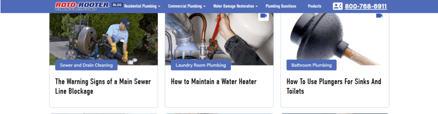 Screenshot of Roto-Rooter blog