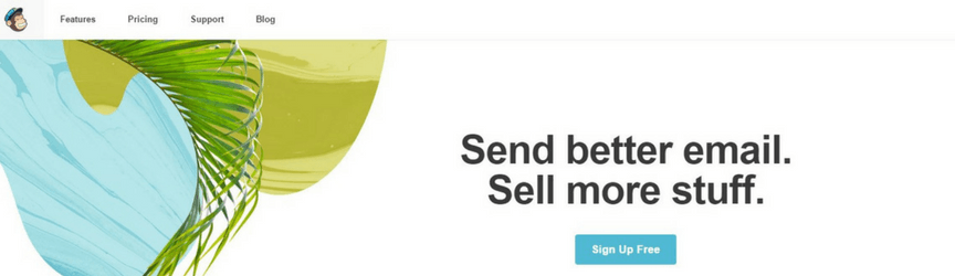 screenshot of mailchimp homepage