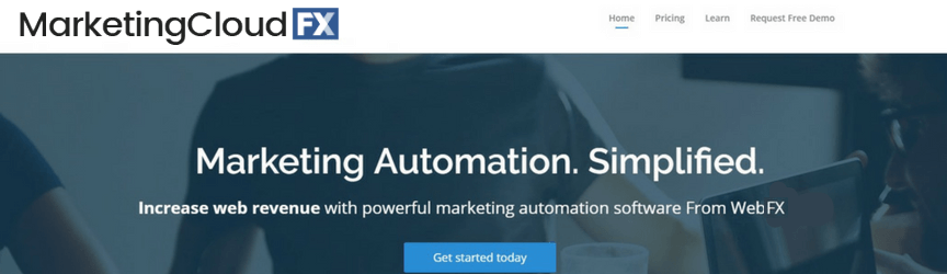 screenshot of marketingcloudfx website