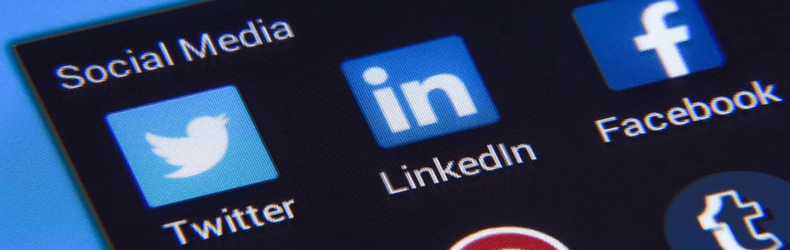 social media on screen