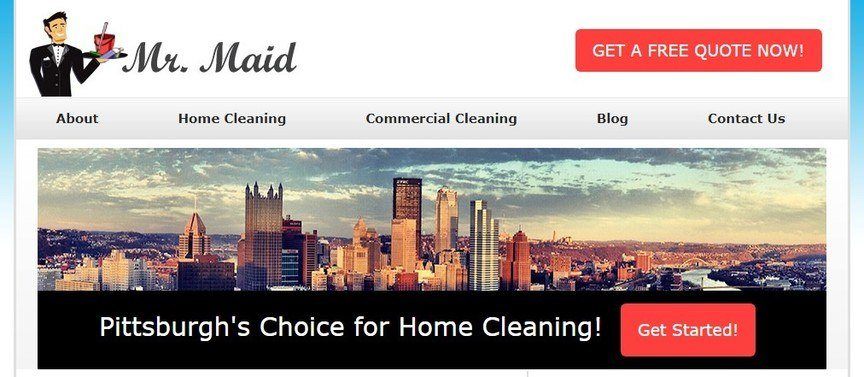 screenshot of mr maid website