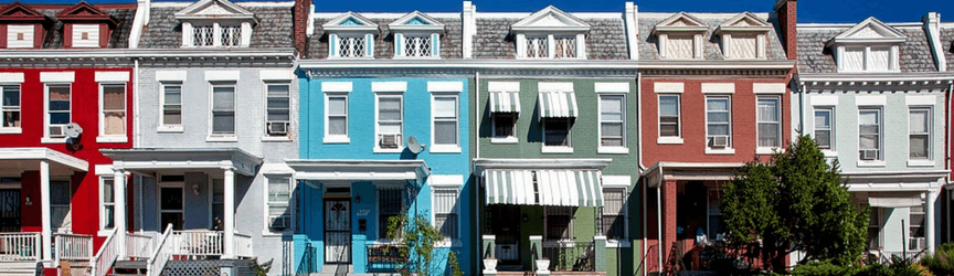 colorful row homes