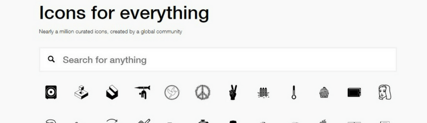 screenshot of the noun project website
