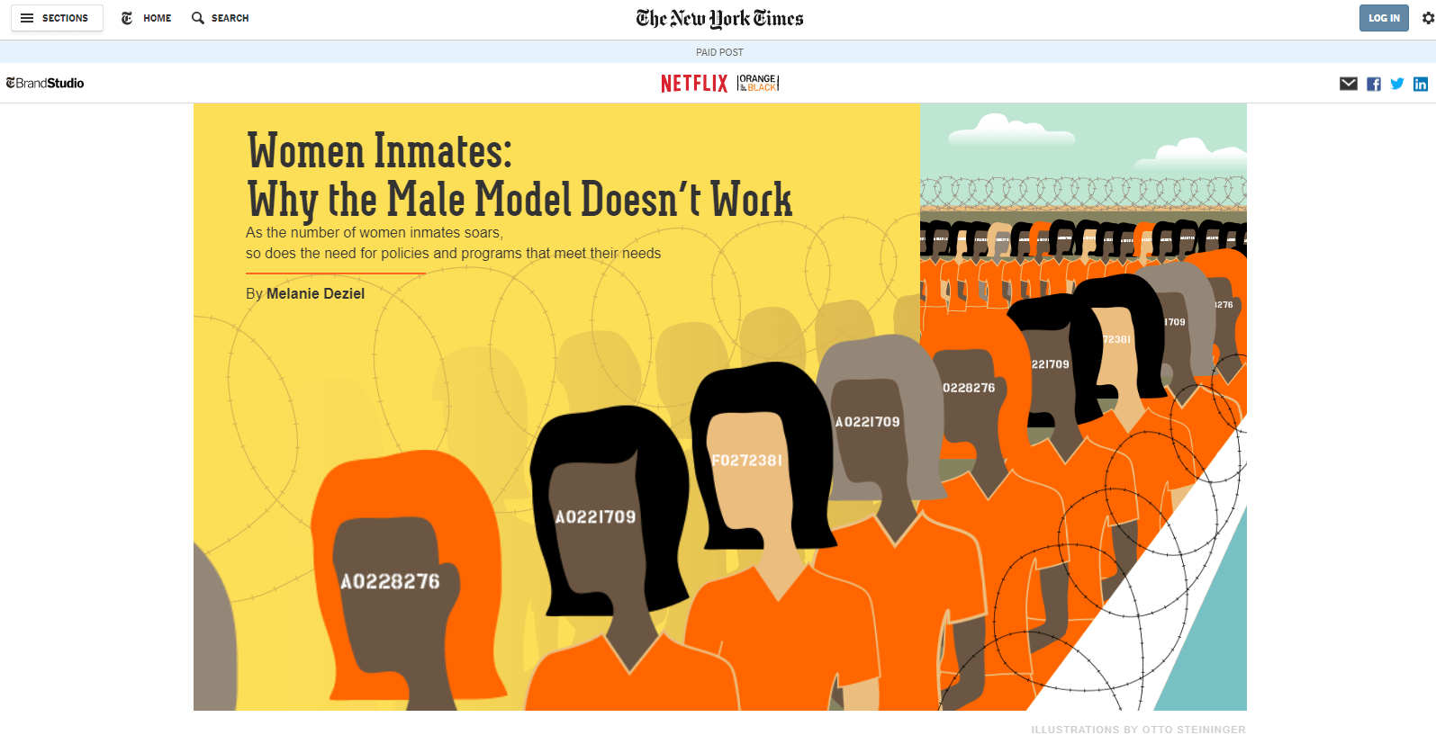 Native ad on New York Times for Netflix