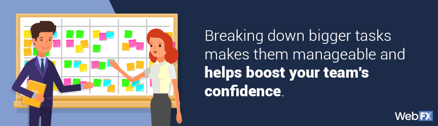 A tip for breaking down tasks to make them more manageable