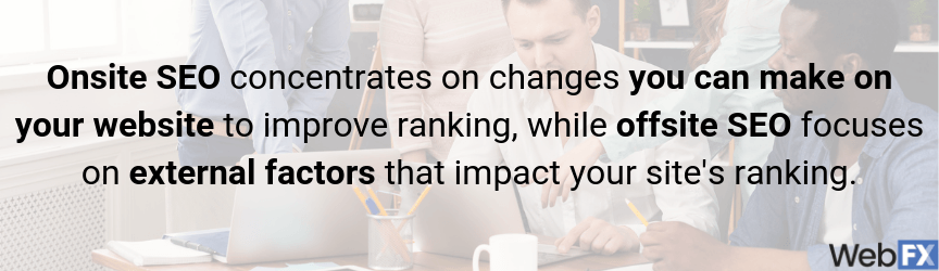 the difference between on and offiste seo