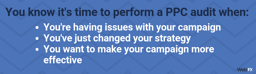 when you should perform a ppc audit