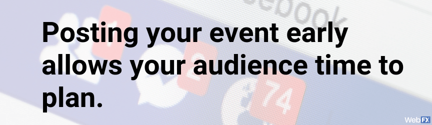 posting early lets your guests plan