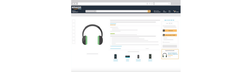 The location and appearance of Product Display Ads on Amazon