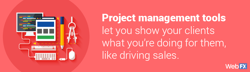 A graphic for the uses of project management tools
