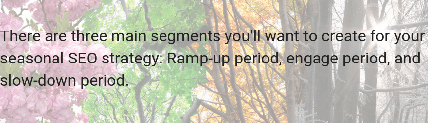 There are three segments every seasonal SEO strategy should use