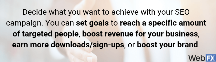 seo goals and how to achieve them