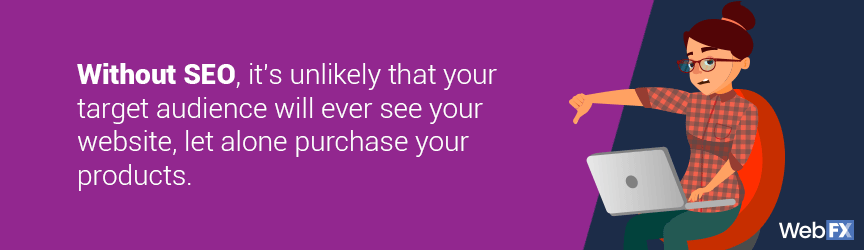 without seo, your audience won't purchase products