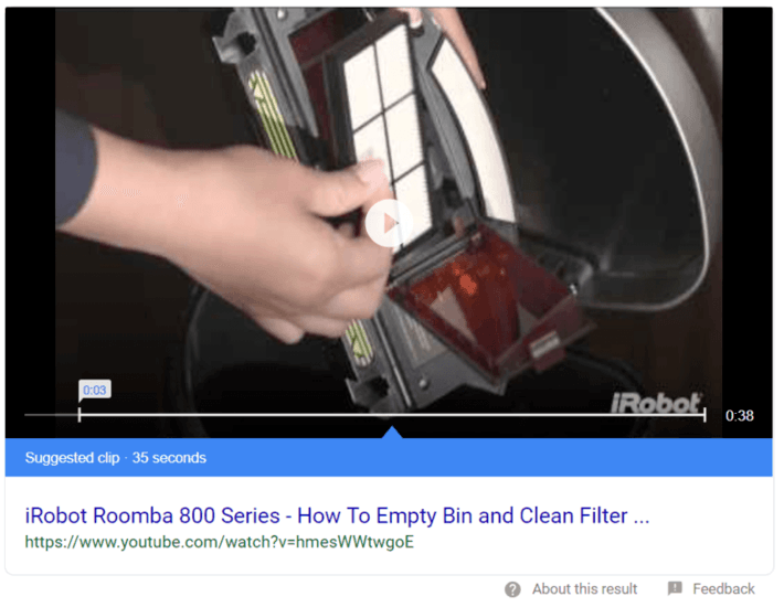 An example of video structured data