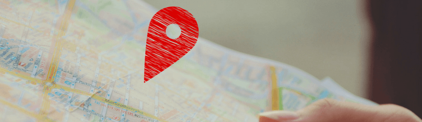 geo-targeting symbol on map