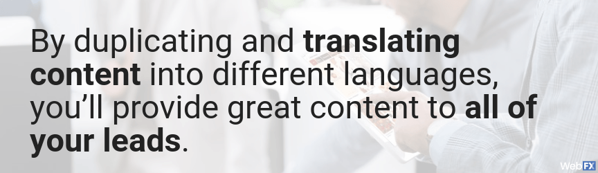 duplicate and translate content into different languages