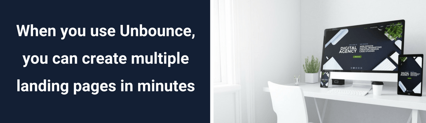 How long it takes to create a landing page in Unbounce