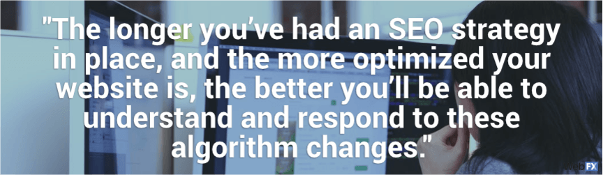the longer you've had an seo strategy in place, the more optimized your site is