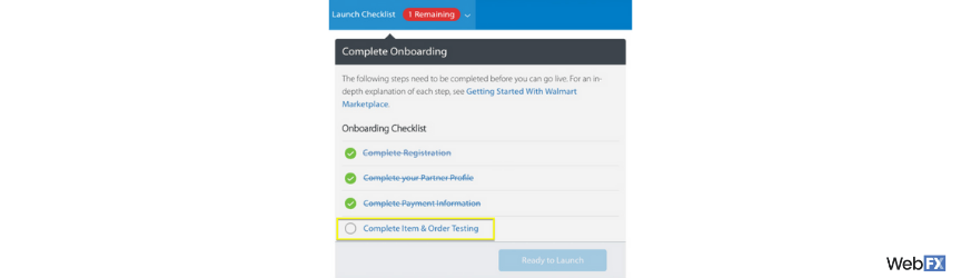 An example of the launch checklist for sellers on Amazon