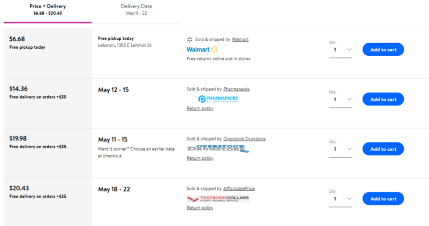 Walmart sellers example
