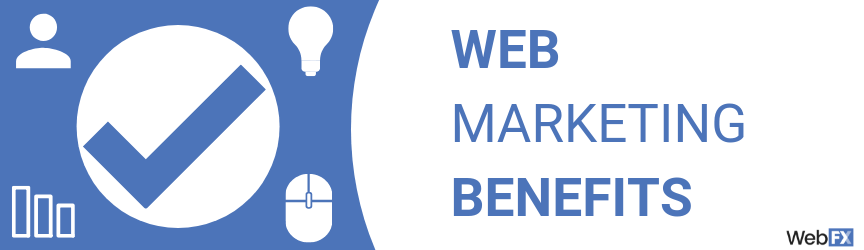 A graphic for the benefits of web marketing