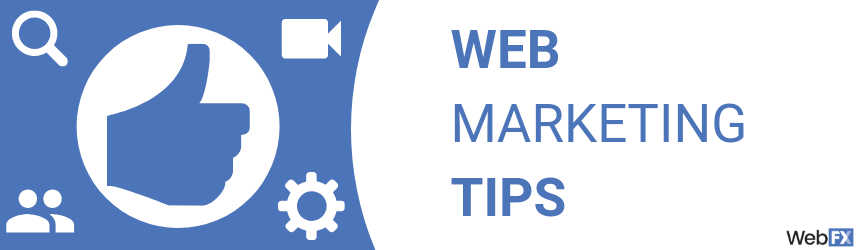A graphic for web marketing tips