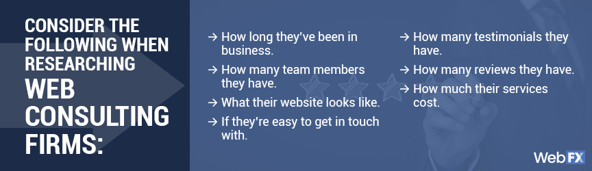 research your web consultant options