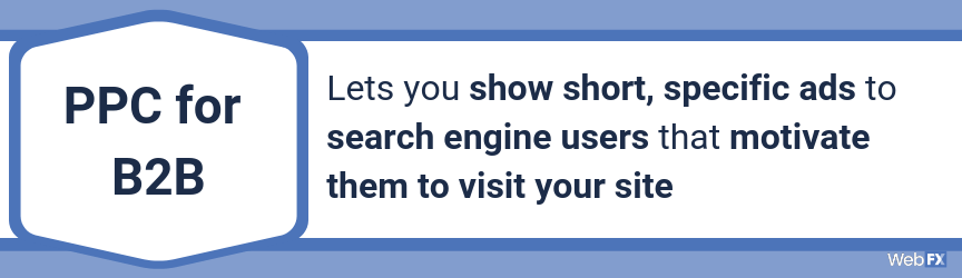 Lets you show short, specific ads to search engine users that motivate them to visit your site