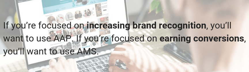 A statement on when to use amazon advertising platform or amazon marketing services