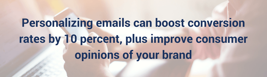 A statistic on the effect of personalizing marketing emails