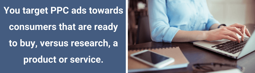A statement on the targeting features available through PPC advertising