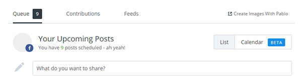 screenshot of buffer interface