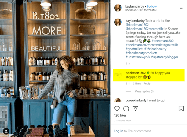 Social media engagement example
