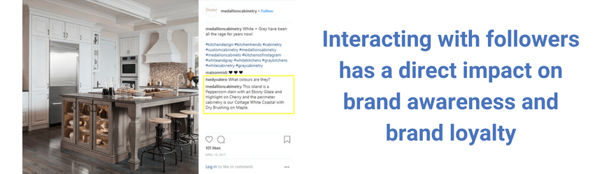 An example of a company responding to their followers on social media