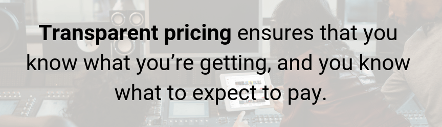 transparent pricing