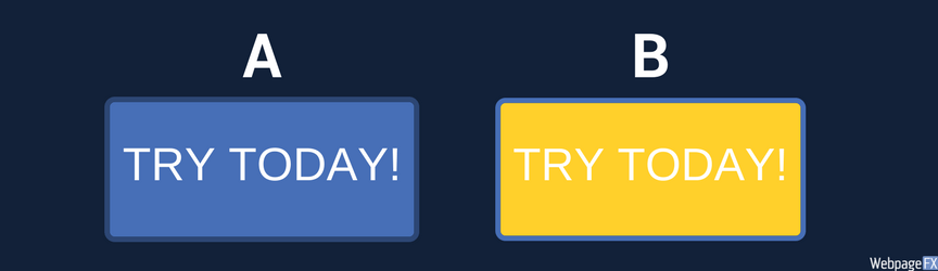 comparison of two different buttons for a/b test