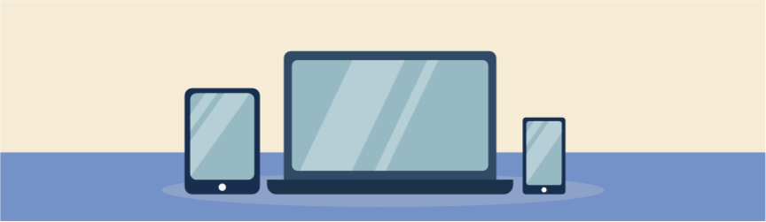 tablet, laptop and smartphone sitting on a table