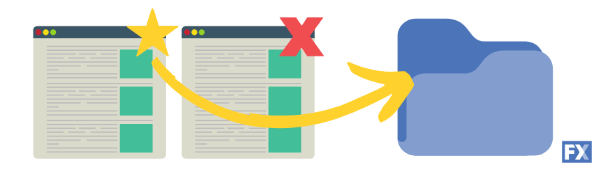 A graphic of saving a website redesign into a swipe file