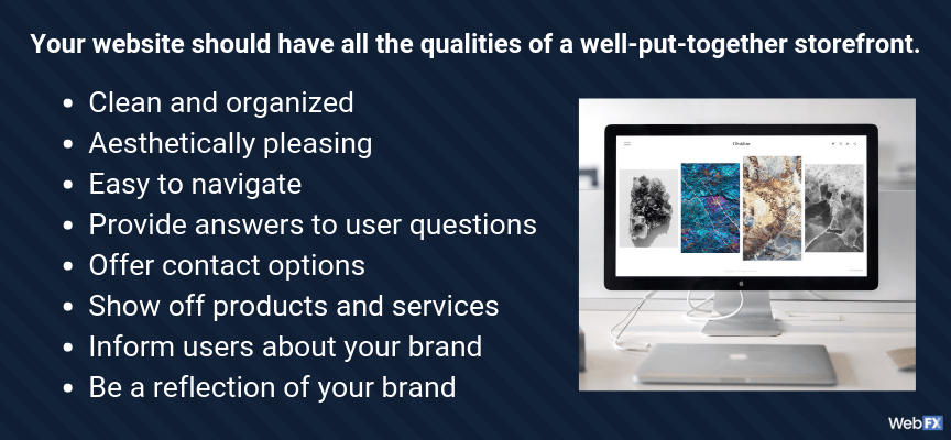 your website should resemble a well put together storefront