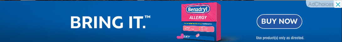 Banner ad for Benadryl's medicine