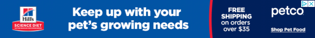Banner ad promoting food offered at Petco