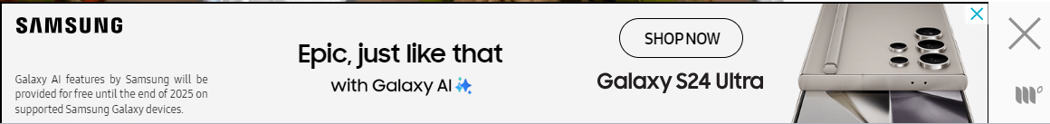 Banner ad promoting Samsung's Galaxy phone