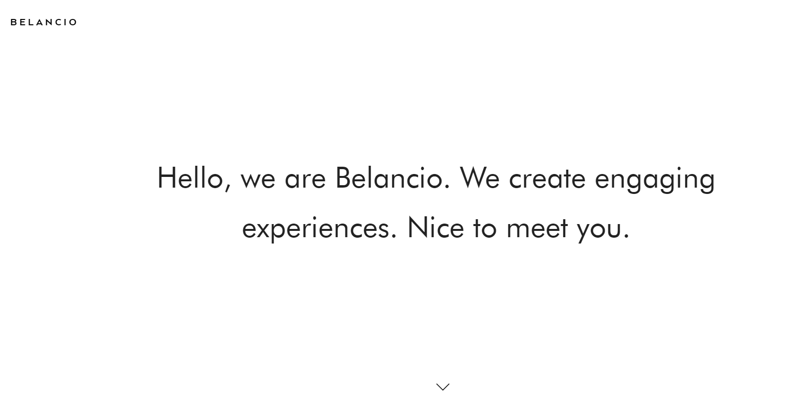 Belancio website header