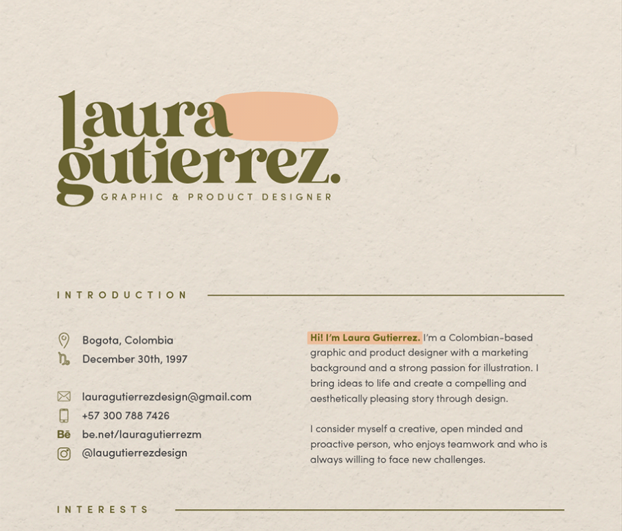 tan resume from Laura Gutierrez