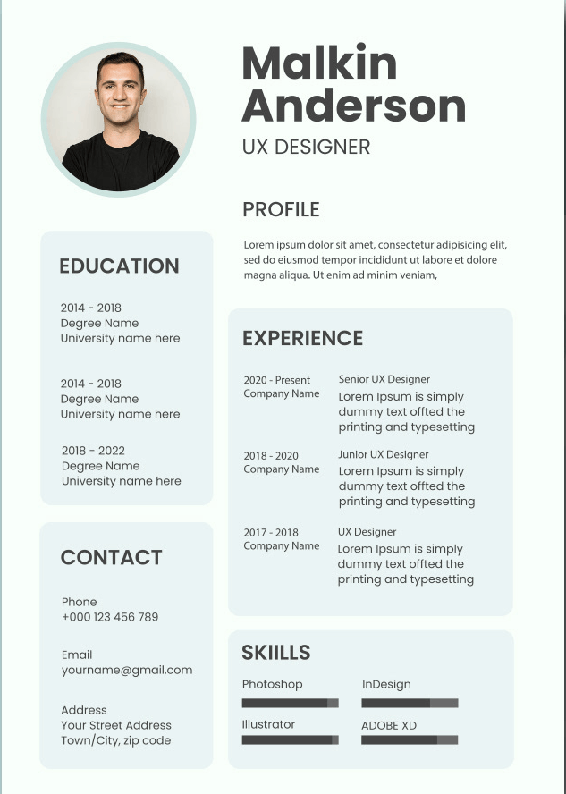 Malkin Anderson resume example