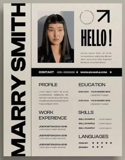 Resume using the word "hello" at the top