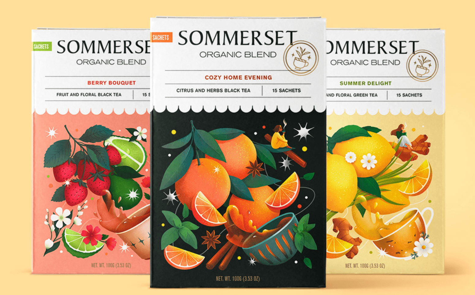 Sommerset packaging for tea product
