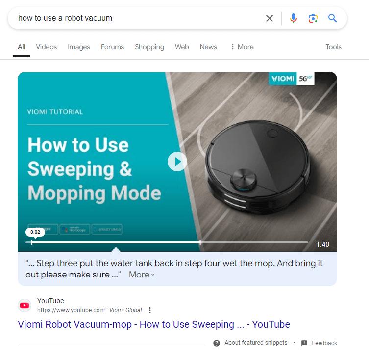 robot vacuum example