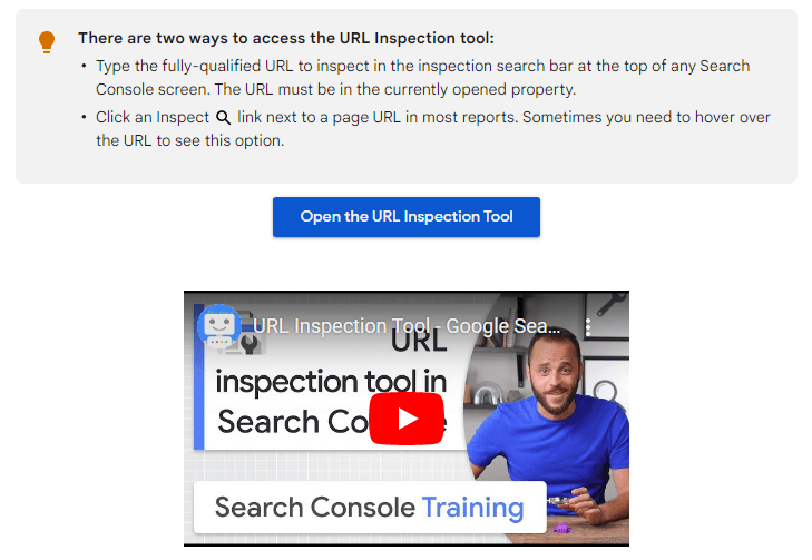 Google URL Inspection Tool