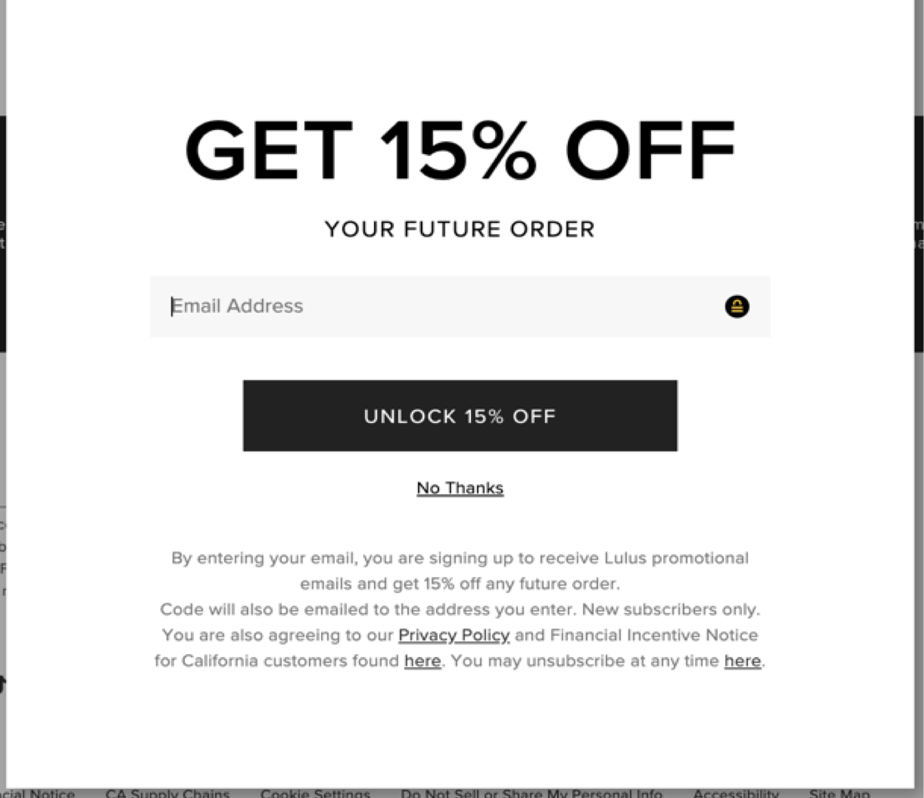 email discount